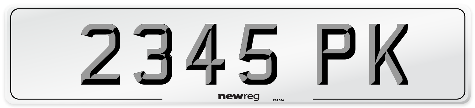 2345 PK Number Plate from New Reg